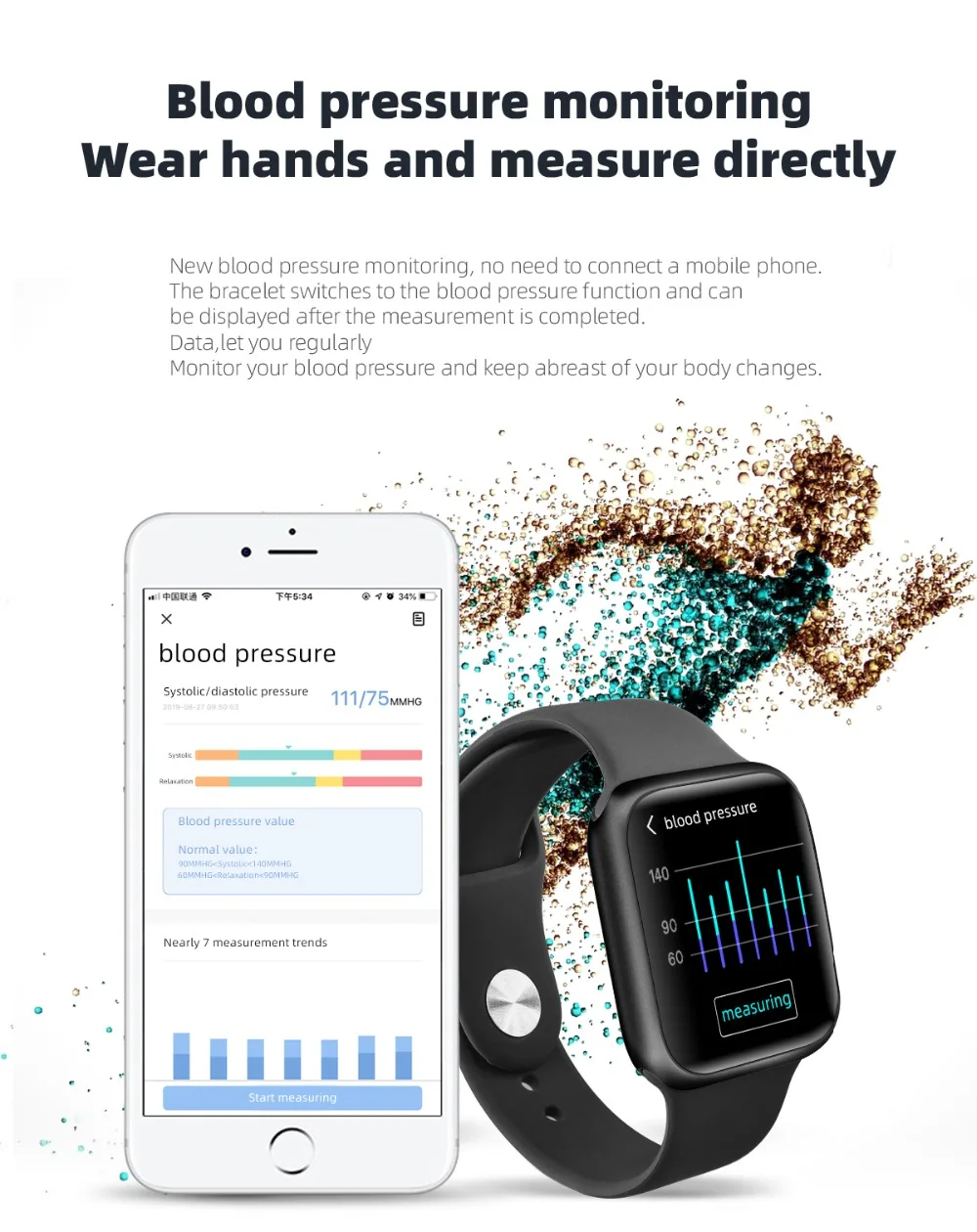 Для женщин мужчин Смарт часы P90 беспроводной зарядки сердечного ритма кровяного давления фитнес-трекер для Apple 38 мм ремешок Android браслет IOS