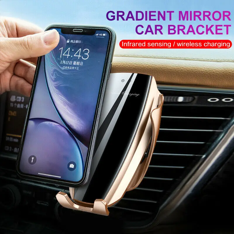 

Automatic Clamping 10W Car Wireless Charger For iPhone Xs Huawei LG Infrared Induction Qi Wireless Charger Car Phone Holder