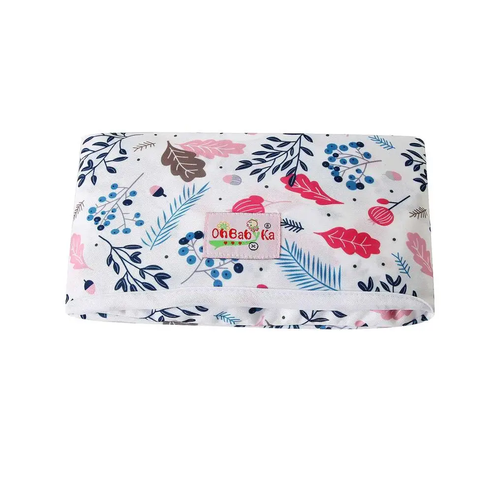 Foldable Portable Baby Nappy Changing Pad Reusable Baby Pocket Diapers 4pcs+1pc Washable Baby Cloth Diapers Mat - Цвет: HND01