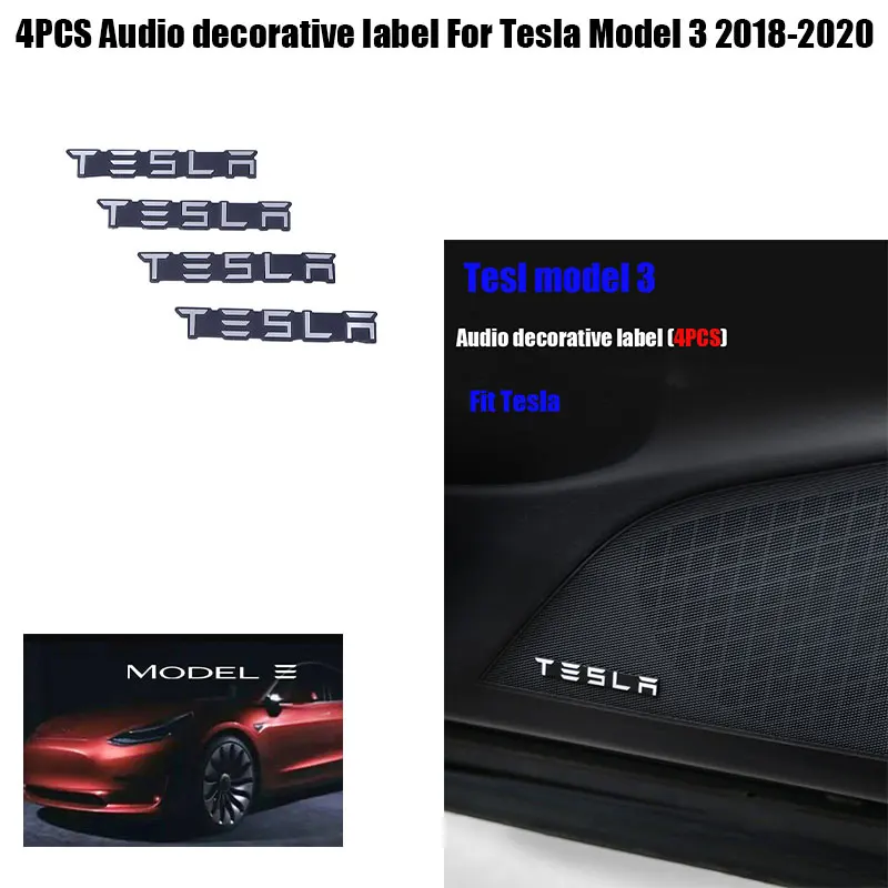 4 шт. декоративные наклейки из алюминиевого сплава для Tesla Model 3 2018 2019|Наклейки