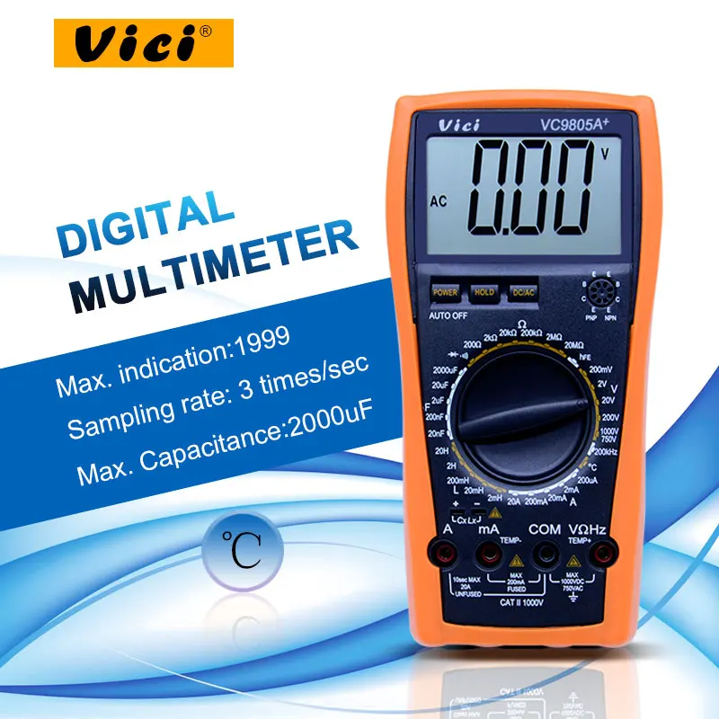 VICI VC9805A+ цифровой мультиметр DMM LCR метр w/Температурная индуктивность емкость Частота и hFE Тест