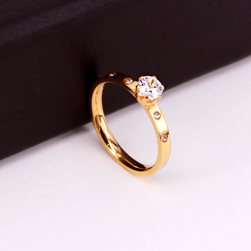 Wedding Rings Finger Rings Womens Ring Jewelry Rings Ring Jewelry Couple Rings Love Jewelry Titanuim Steel Rose Gold Color Crystal Ring For Women Size5-9 R008