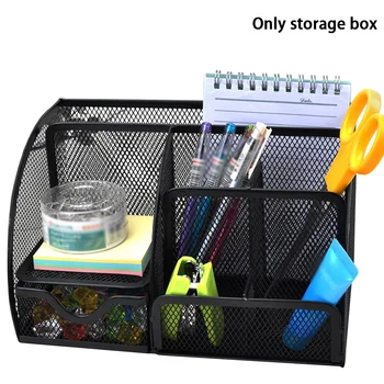

Mesh Supplies Stationery School Multi-functional Container Box Office Metal Pen Holder Desk Organizer