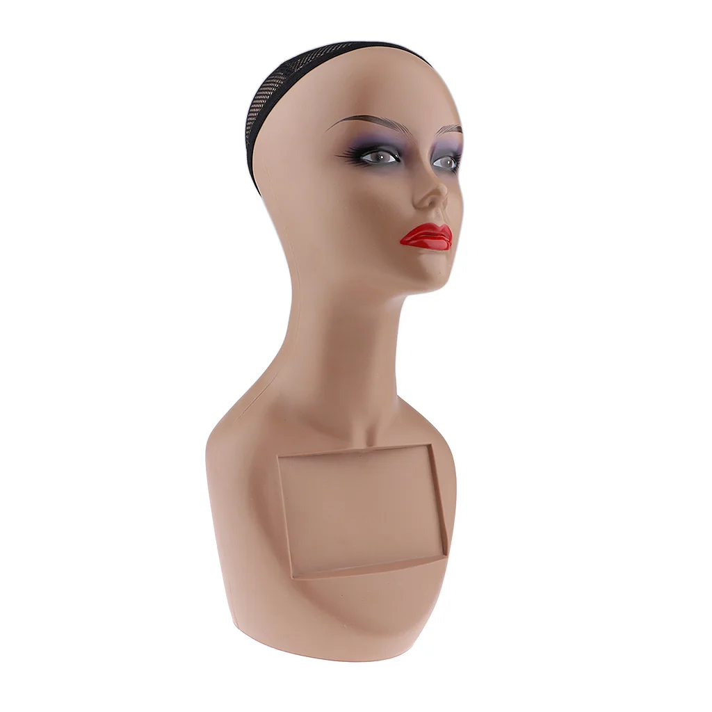 Mannequin 48cm Realistic Female Mannequin Head Display for Wigs Hats Scarves