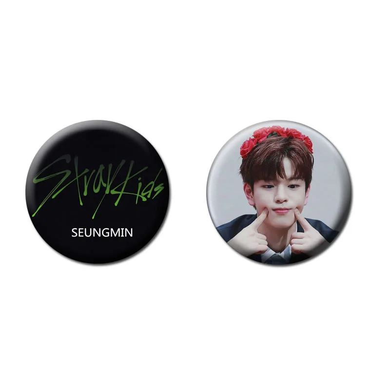 Straykids модные броши Bangchan Changbin круглый значок для одежды рюкзак шляпа Феликс Pins jin булавки Kpop аксессуары - Окраска металла: seungmin