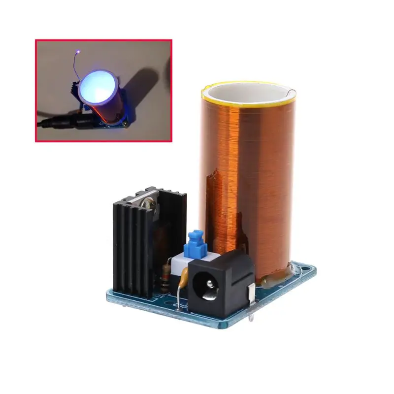 

9-12V BD243 Mini Tesla Coil Kit Electronics DIY Parts Wireless Transmission DIY Board Set 10166