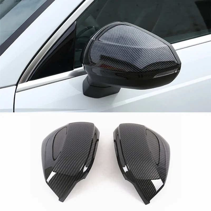 

Car Styling Rearview Mirror Protective Cover Trim Stickers 2Pcs For Audi Q3 2019 Carbon Fiber Color Auto Exterior Accessories