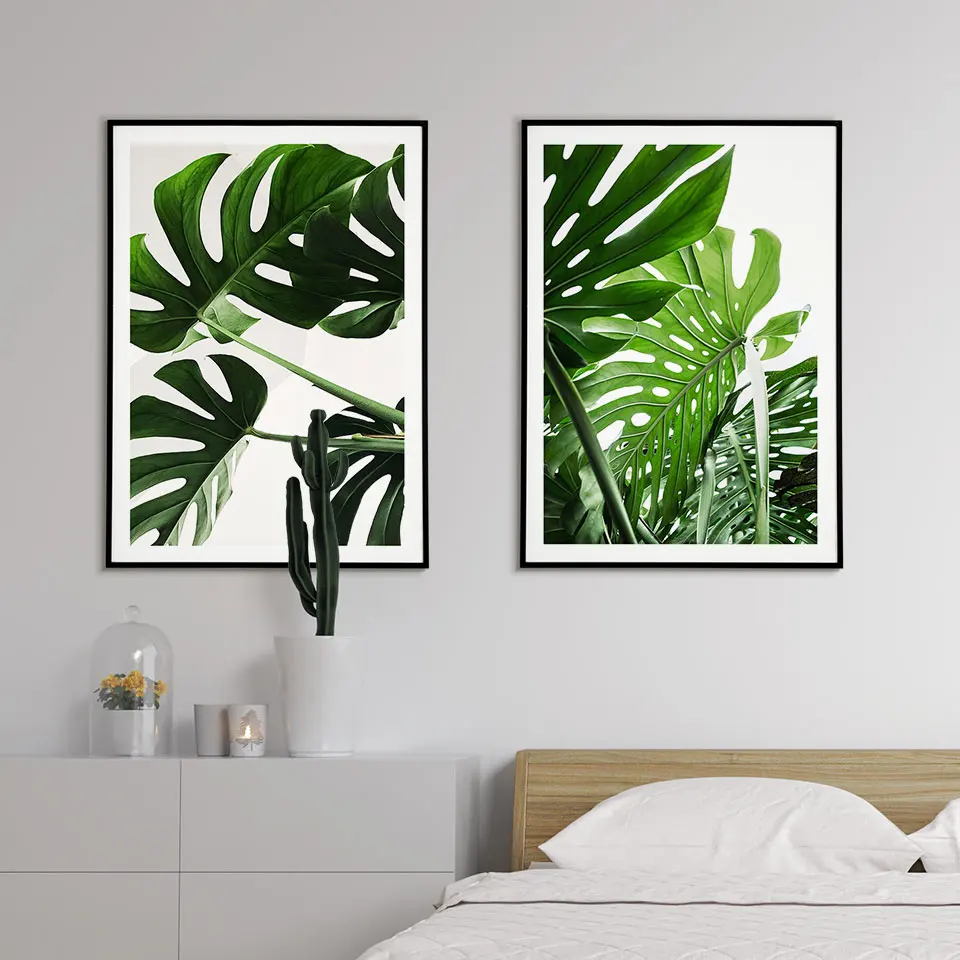 Monstera-Deliciosa-Poster-Plant-Flower-Leaf-Canvas-Painting-Nordic-Wall-Art-Pictures-For-Living-Room-Modern