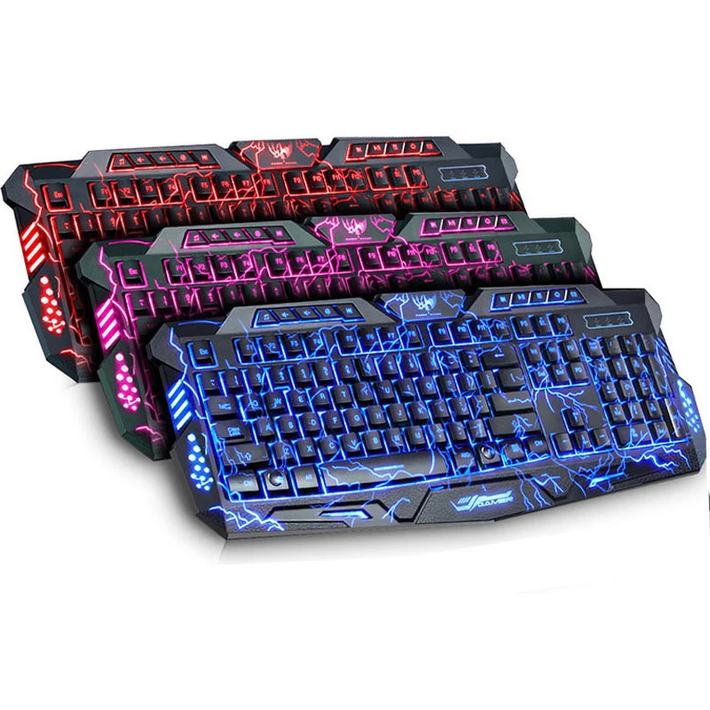 

PC Gaming Keyboard Mechanical Computer Crack Gaming Keyboard Gamer Backlight USB Wired Breathing Waterproof Mechanical Keybord