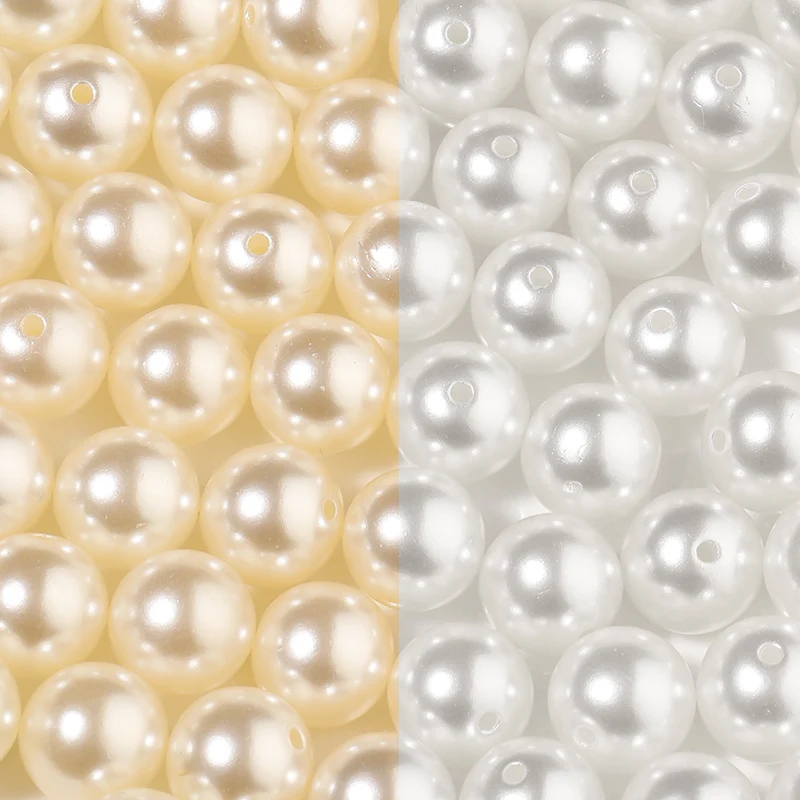 1000pcs/Lot ABS Imitation Pearl Bead Loose Spacer Beads For Jewelry Making White Beige DIY Imitation Garment Beads DIY Bracelet