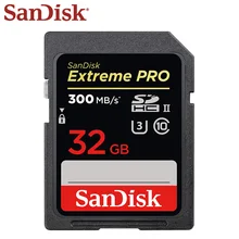Aliexpress - 100% Original SanDisk Extreme Pro SD Card 32GB SDHC Class 10 Max Read Speed 300M/s UHS-II U3 Memory Card For Digital Camera