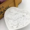 50pcs 11/15/18/20/25/30mm White Color Overcoat Plastic Button 4 holes Craft Sewing PT250 3
