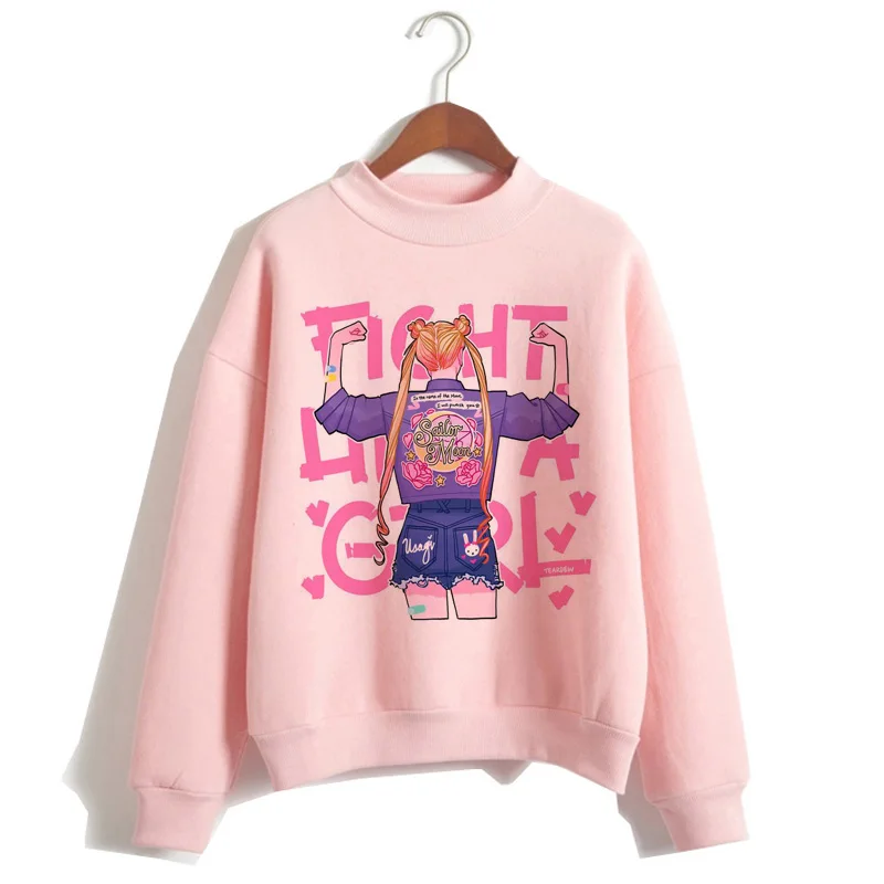 Сейлор Мун Харадзюку Толстовка корейский стиль Ulzzang Kawaii 90s мультфильм одежда пуловеры новые негабаритные с капюшоном уличная