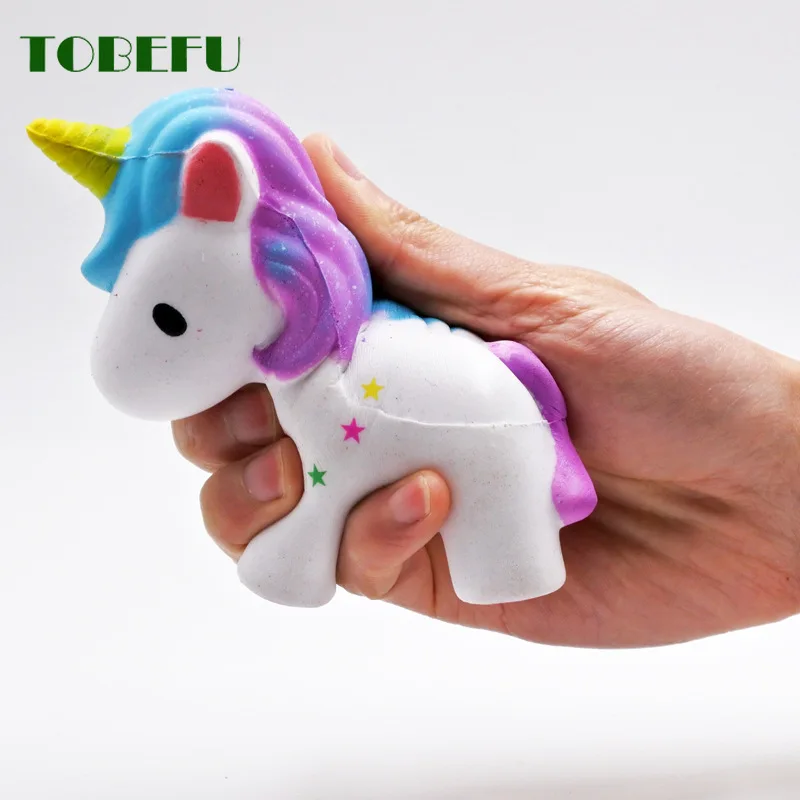 TOBEFU Kawaii Jumbo Единорог Сжимаемый Забавный подарок для детей медленное снятие