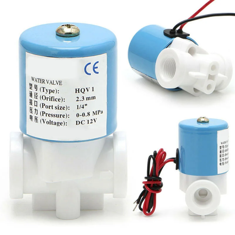 G1/4 Соленоидный клапан пластиковый нормально закрытый 2 способа 12 V/DC 0-120PSI 0-0.8MPa набор