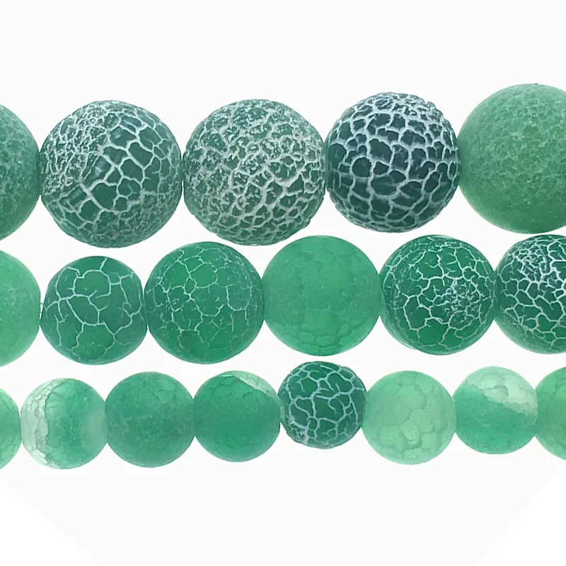 6-14mm Round Green Crackle Dream Fire Dragon Veins Carnelian Agates Stone Loose Beads For Jewelry Making 15'' DIY | Украшения и