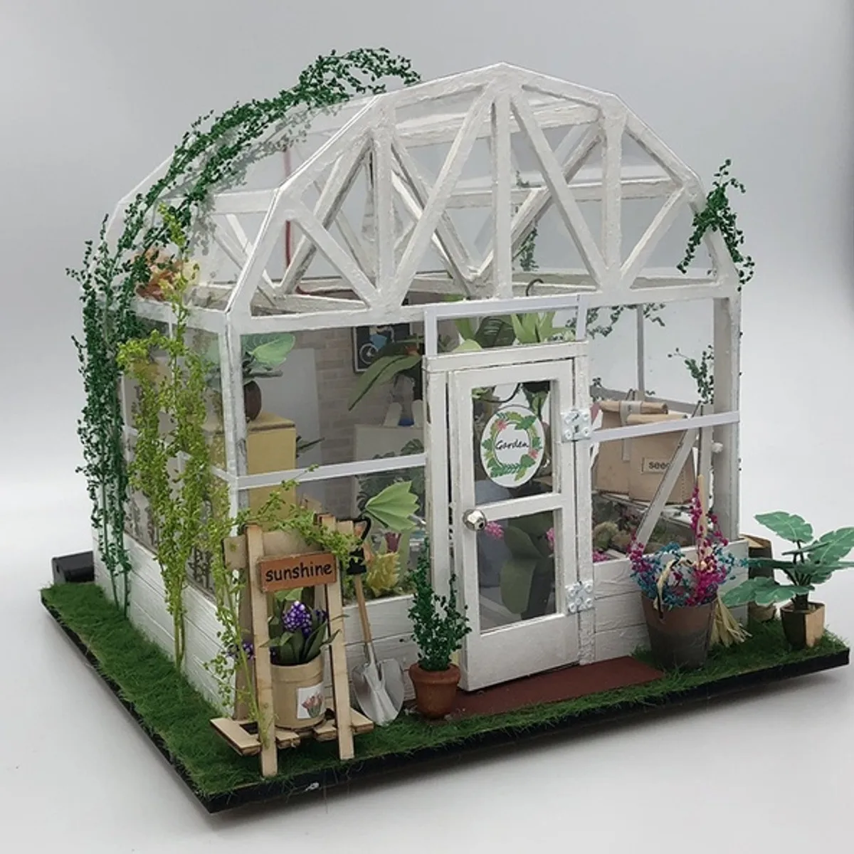 Деревянный DIY Кукольный дом игрушка миниатюрная коробка головоломка кукольный домик набор мебель цветок сад торт магазин модель подарок игрушка для детей