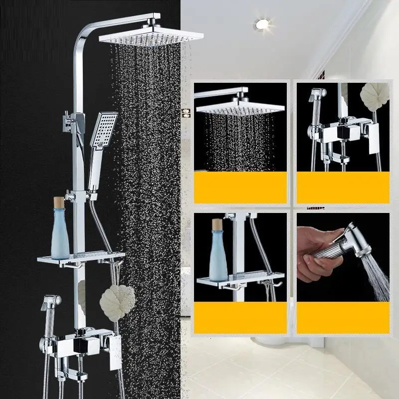 Черный Colonne Regendouche Duschset Conjunto De Ducha Regadera Электрический Душ для ванной комнаты