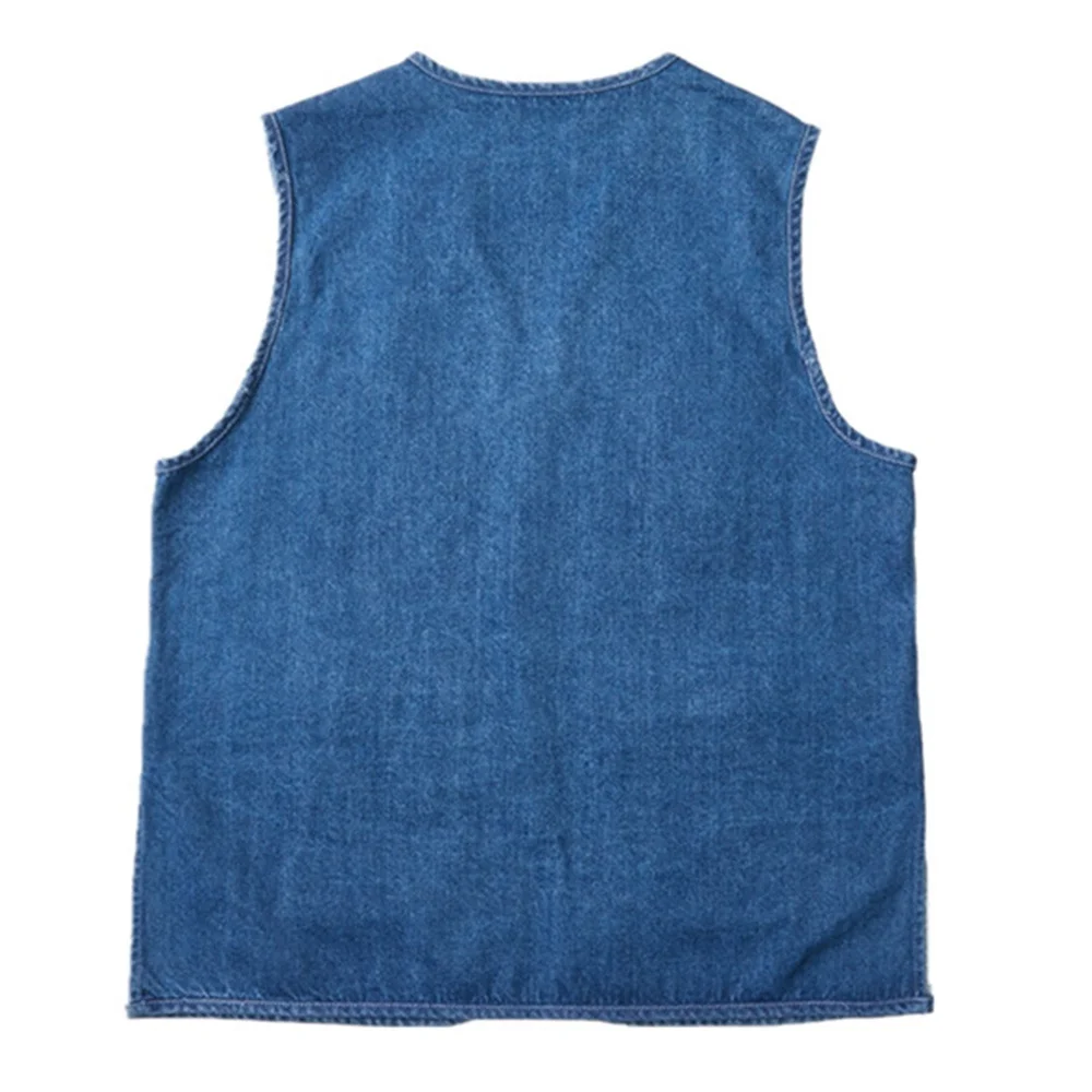 Джинсовый жилет для мужчин многофункциональная безрукавка из денима на молнии