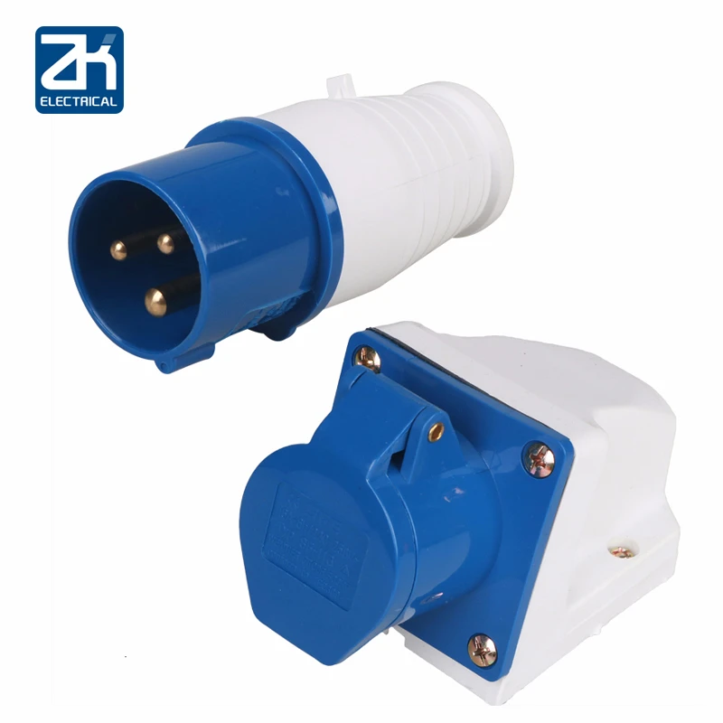 work sites camping parks etc 16 amp plug and trailing socket 3 pin IP44 rated 