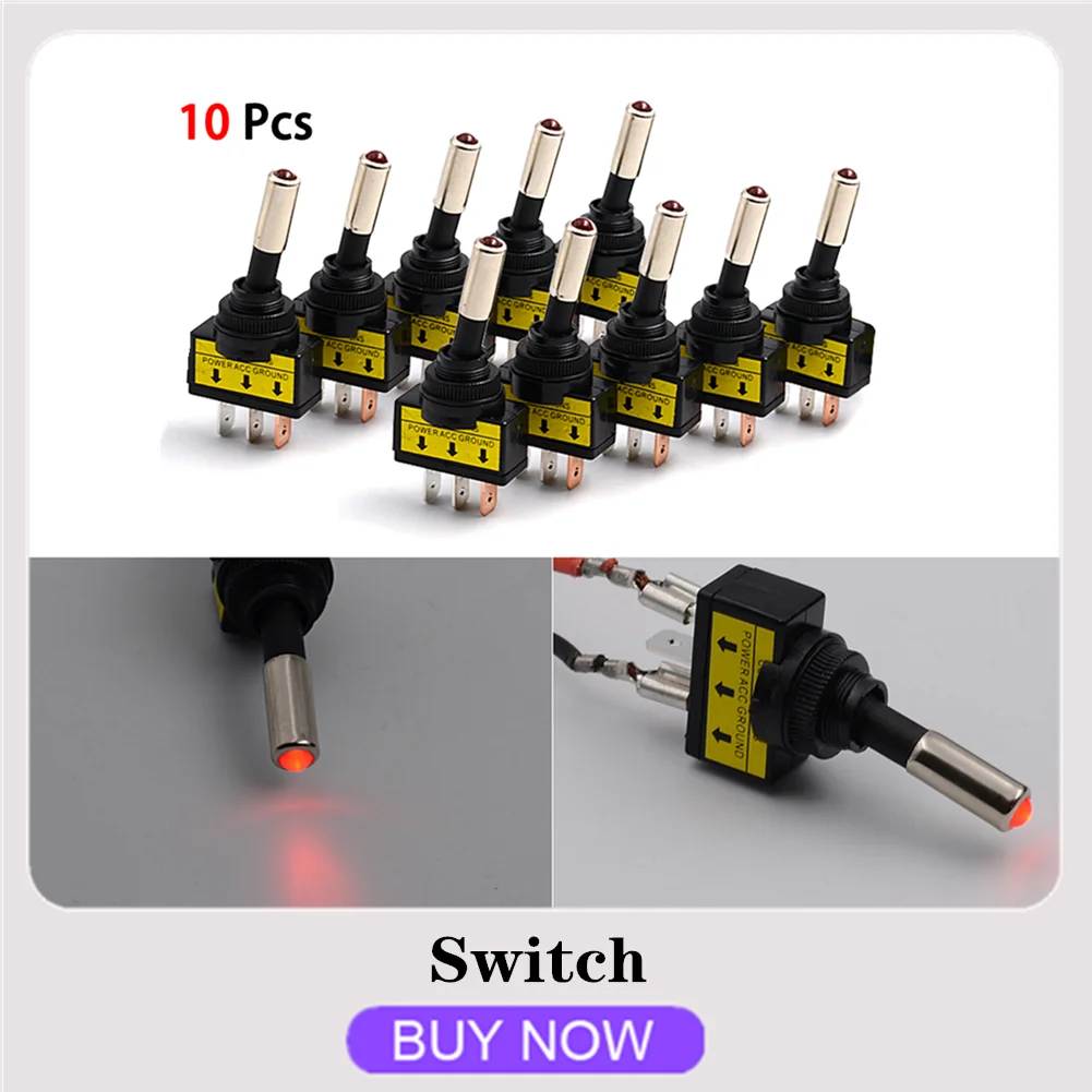 10x 12V 20A Car Auto LED Light Toggle Rocker Switch 3Pin SPST ON/OFF