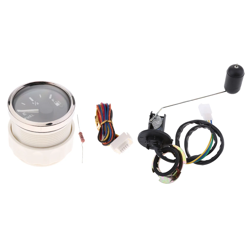 Adjustable Fuel Level Sender Sending Unit + Fuel Level Gauge Meter for Boat