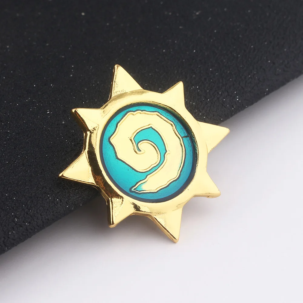 Игра Hearthstone звезда значок классические броши для мужчин и женщин булавки Кнопка эмаль золотого тона герои брошь Warcraft нагрудная застежка