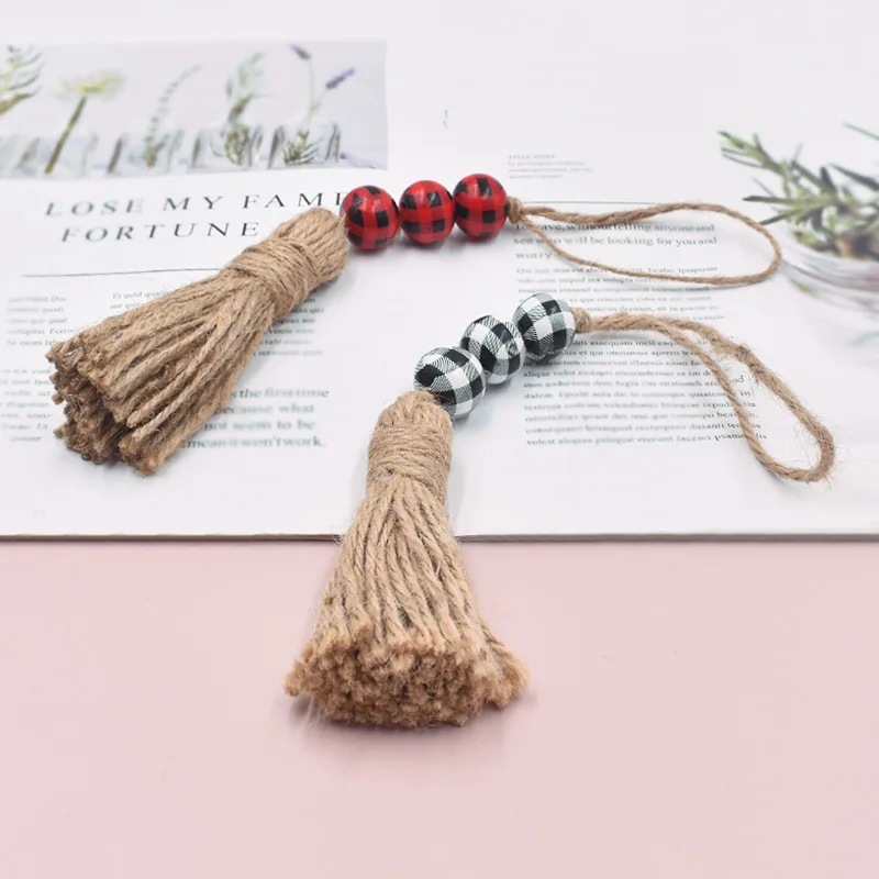 Missxiang New Natural Wood Color Big Hole Wood Beaded Hemp Rope Tassel Kit  Home Decoration Spacer Beads Jewelry Pendant - Beads - AliExpress