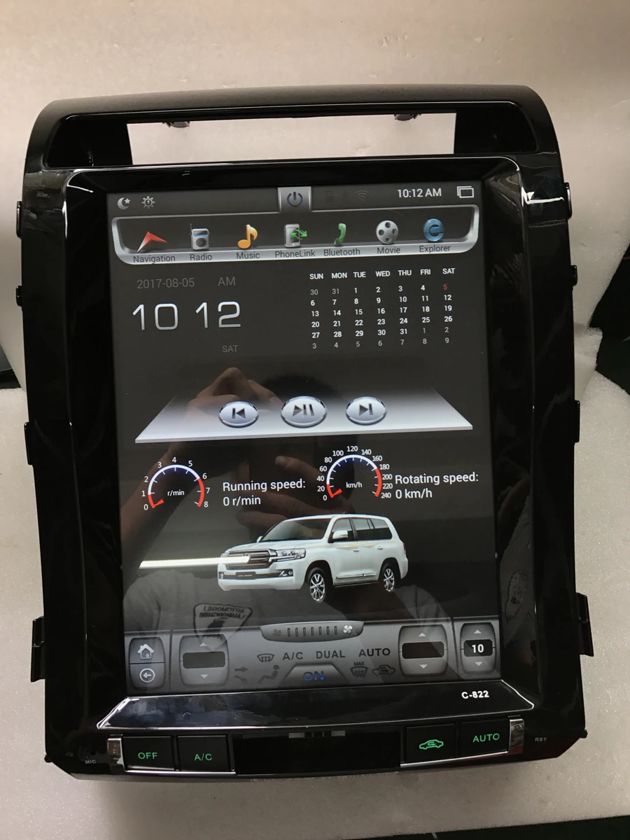 12," tesla вертикальный экран android 6,0 1+ 32G Автомобильный gps радио навигатор для Toyota Land cruiser Roraima 2008