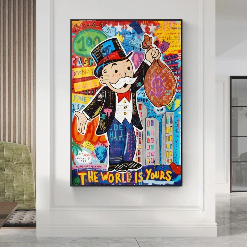 Alec-Monopoly-Graffiti-Art-Money-Paintings-on-The-Wall-Art-Canvas-Posters-and-Prints-The-World