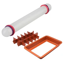 Домовой антипригарный противень со встроенным слайсером/резак(большой) и 23 см/9 дюймов антипригарное сахарное ремесло помадка Скалка