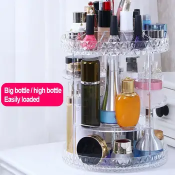 

360-degree Rotating Makeup Organizer Box Multi-function Cosmetic Storage Box Acrylic Home Storage Organizer