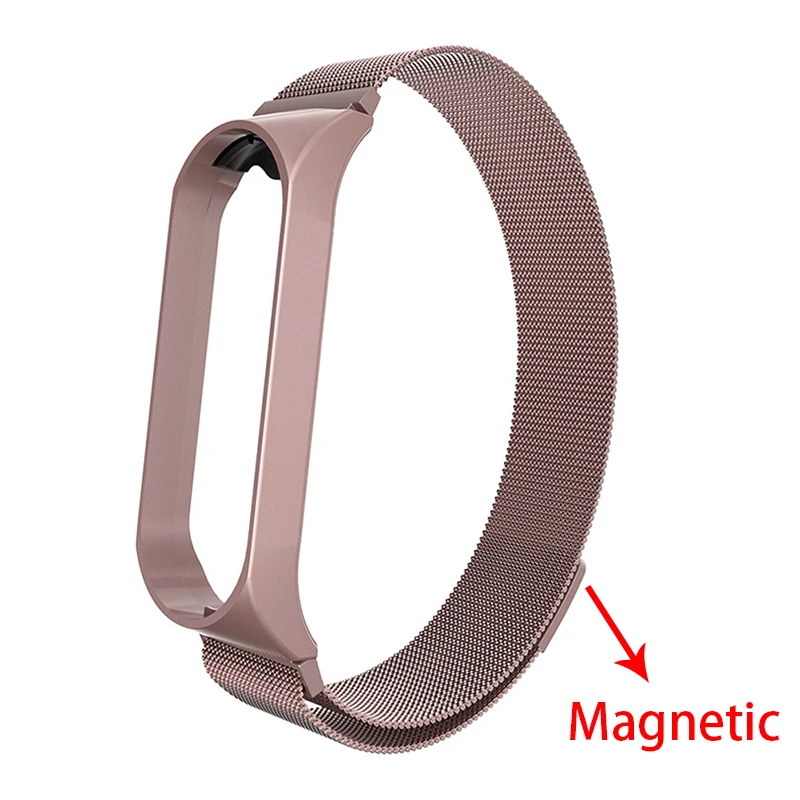 Magetic ремешок для Mi Band 4 3 металлический ремешок из нержавеющей стали для Mi Band 4 3 ремешок совместимый браслет для Mi Band 4 3 браслеты - Цвет: 4