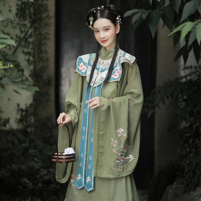 

Женское традиционное платье Hanfu, длинное платье в китайском стиле с открытыми плечами, династии Мин, DQL4628