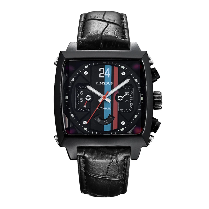 KIMSDUN Top Brand Luxury Relogio Masculino Square Mens Watch Casual Clock Sports Gift Waterproof Automatic Mechanical 5