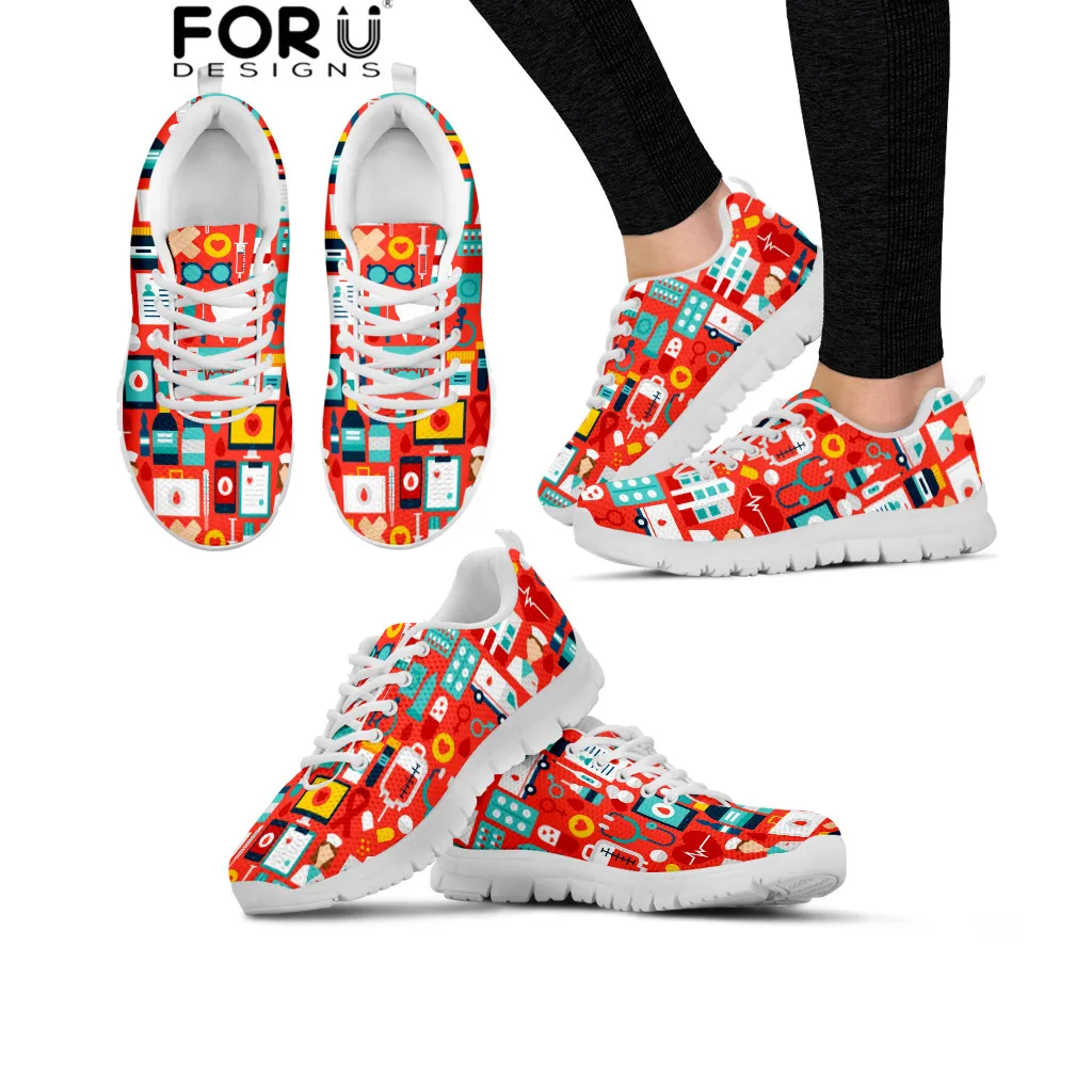 FORUDESIGNS/женские классические кроссовки с рисунком доктора для ухода за больными; женская обувь из вулканизированной кожи; tenis feminino; женская обувь на платформе - Цвет: HMF738AQ