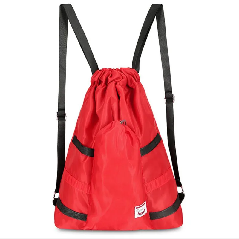 

Waterproof Nylon Drawstring Backpack School Gym Drawstring Bag Storage Pack Rucksack Pouch High-Capacity Outdoor Travel Bag