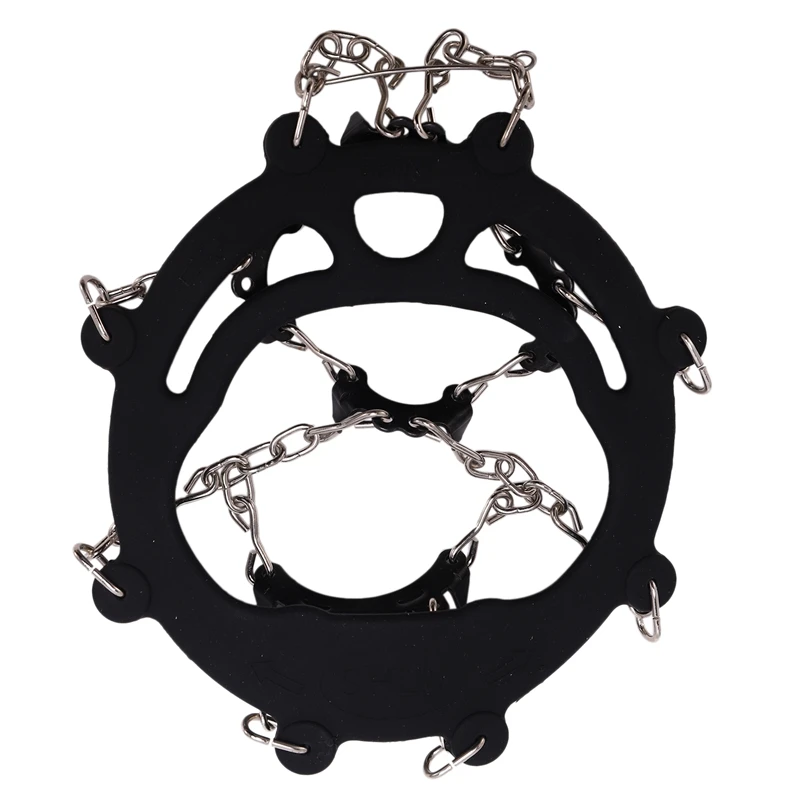 AUAU-11 Tooth Chain Crampons Outdoor Climbing Anti-Icing Face Anti-Fall Snow Climbing Standing Snow Claw Studs M
