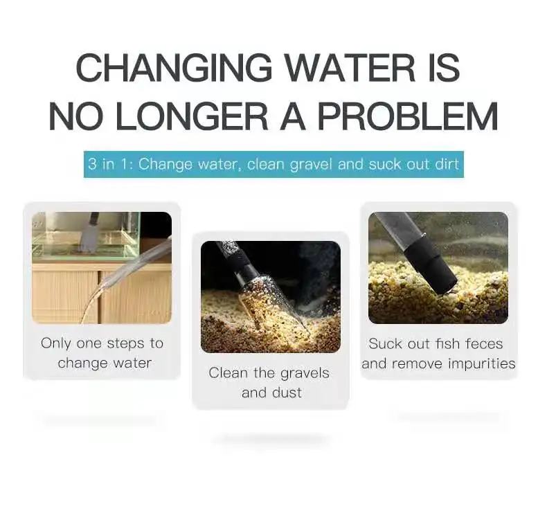 New Aquarium Electric Gravel Cleaner Water Change Pump Cleaning Tools Water Changer Siphon for Fish Tank Water Filter Pump