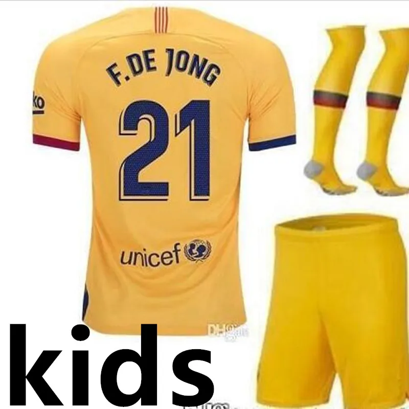 Детский комплект+ носки; коллекция года; футболка для футбола F. DE JONG GRIEZMANN MESSI SUAREZ ARTHUR COUTINHO VIDAL I. RAKITIC; детская футболка - Цвет: kids