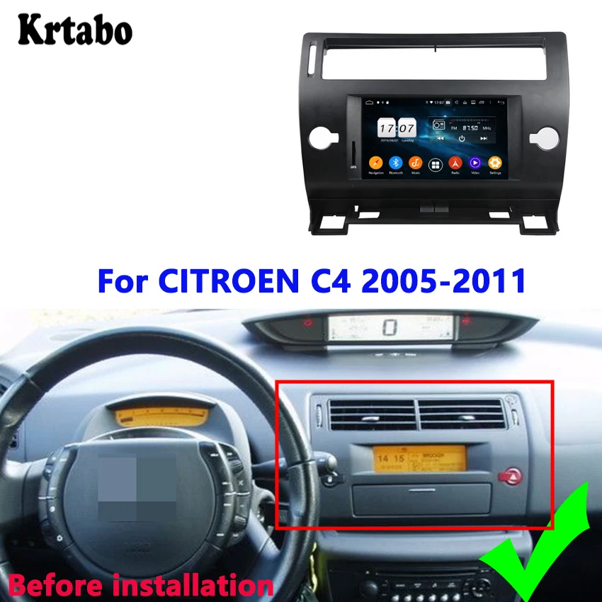 Dla Citroen C4 2005-2011 Radio Samochodowe Android Odtwarzacz Multimedialny Nawigacja Z Ekranem Dotykowym Obsługa Obrazu Cofania Dvd - Aliexpress Automobiles & Motorcycles