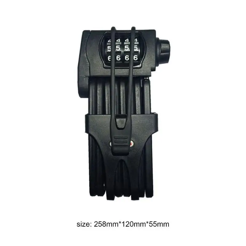 4 цифры по ценам от производителя Комбинации пароль Велосипедные замки Анти-кражи охранная складной карманный велосипедный замок Сталь безопасности черный, белый цвет Велосипедные замки