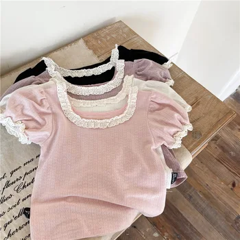 Girls Lace Cotton Blouse 1