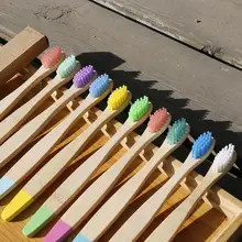 10 шт., детская мягкая щетина, деревянная бамбуковая зубная щетка для ухода за полостью рта, инструмент для чистки зубов, детская зубная щетка для ухода за полостью рта