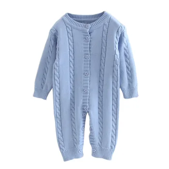 

2020 Spring Autumn toddler baby boy girl sweater long sleeve knitted babys rompers warm soft coat kids jumpsuit infant clothes