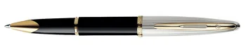 

Ручка-роллер Waterman Carene Deluxe Black GT, толщина линии F, позолота 23К, серебро
