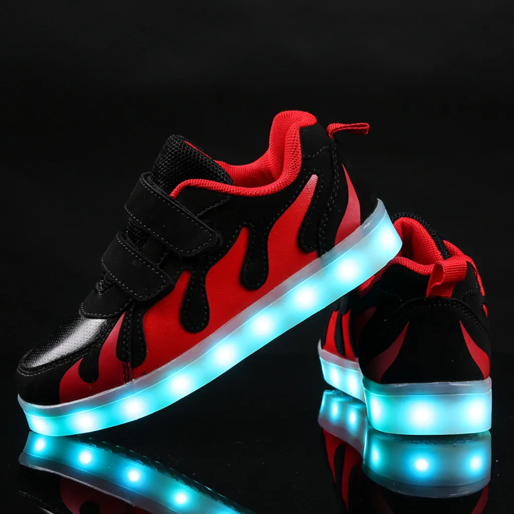Casual Fashion Baby Kids Girls Boys Shoes Children's Rechargeable LED Light Shoes Sports Non-Slip Breathable Casual Shoes