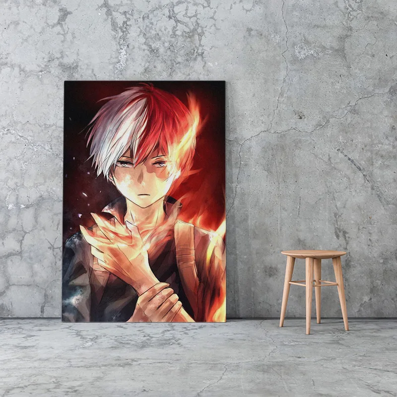 Shoto-Todoroki-My-Hero-Academia-anime-Canvas-poster-Painting-wall-Art-decor-Living-room-Bedroom-Study
