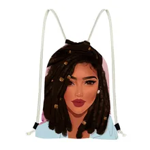 FORUDESIGNS/рюкзак на шнурке милый мультфильм Африканский женский с принтом школьные сумки Cinch фитнес спортивные сумки для женщин Mochila