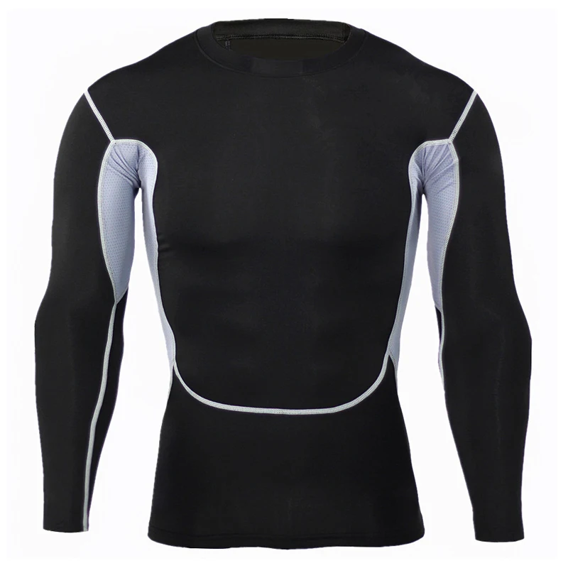 Psvteide Мужская футболка для бега Rashguard для мужчин камуфляжные футболки компрессионная рубашка с длинным рукавом для велоспорта базовый слой Мужская быстросохнущая - Цвет: 1-7